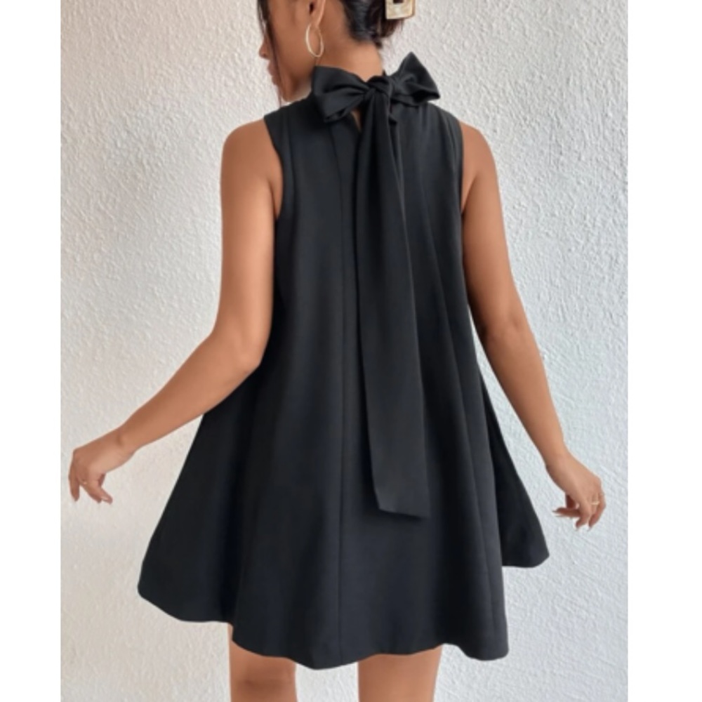 Luxe white tie back mini dress - Picture 9 of 16